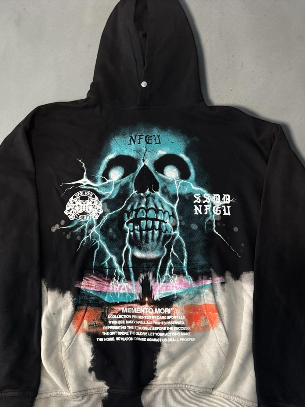 Darc Sport Black & White Graphic Skull Hoodie -